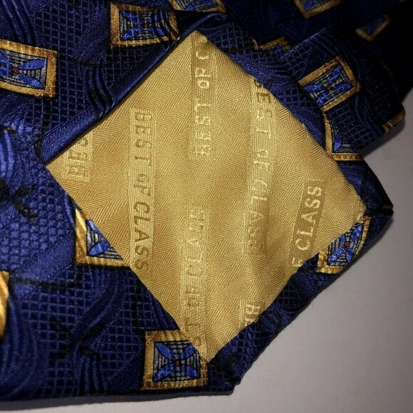 Lot of 2 Robert Talbott Best Of Class Blue Gold Wine 100% Silk Neck Ties USA - Picture 3 of 11
